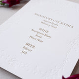 Romantic Florals Bar Menu
