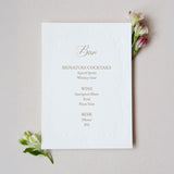 Romantic Florals Bar Menu